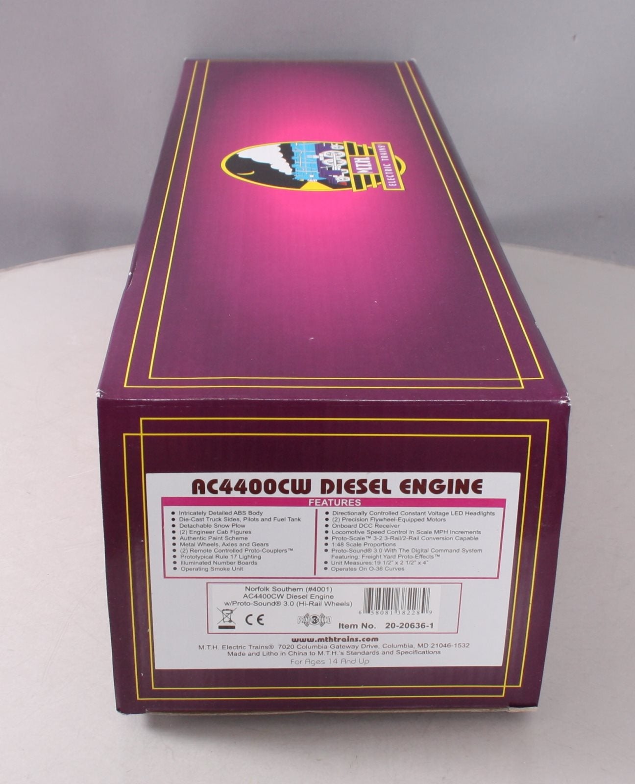 MTH 20-20636-1 Norfolk Southern AC4400cw Diesel Engine w/Proto-Sound 3.0 #4001