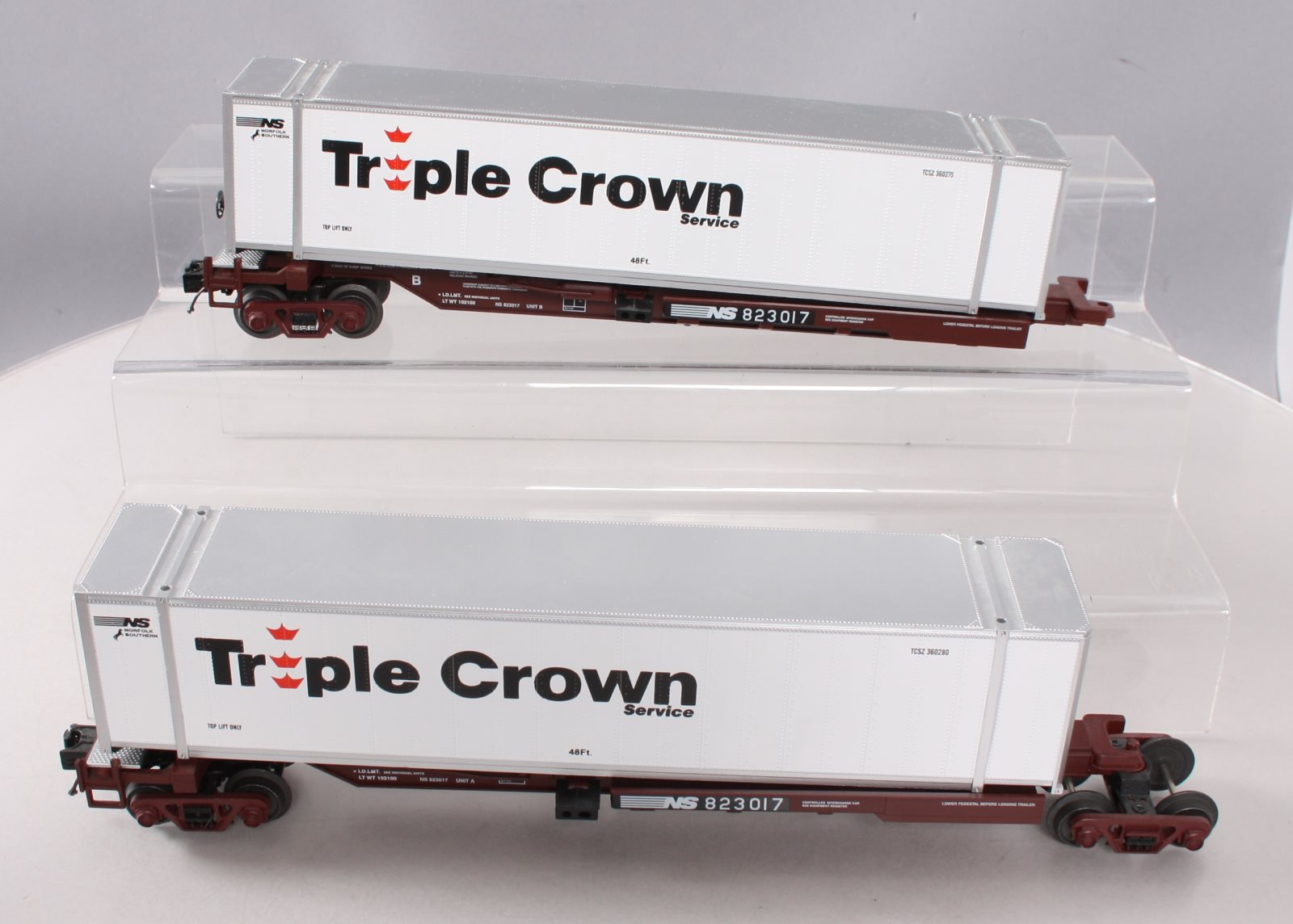 MTH 20-95176 O Norfolk Southern Double Spine Car Set w/48' Containers (Set of 2)