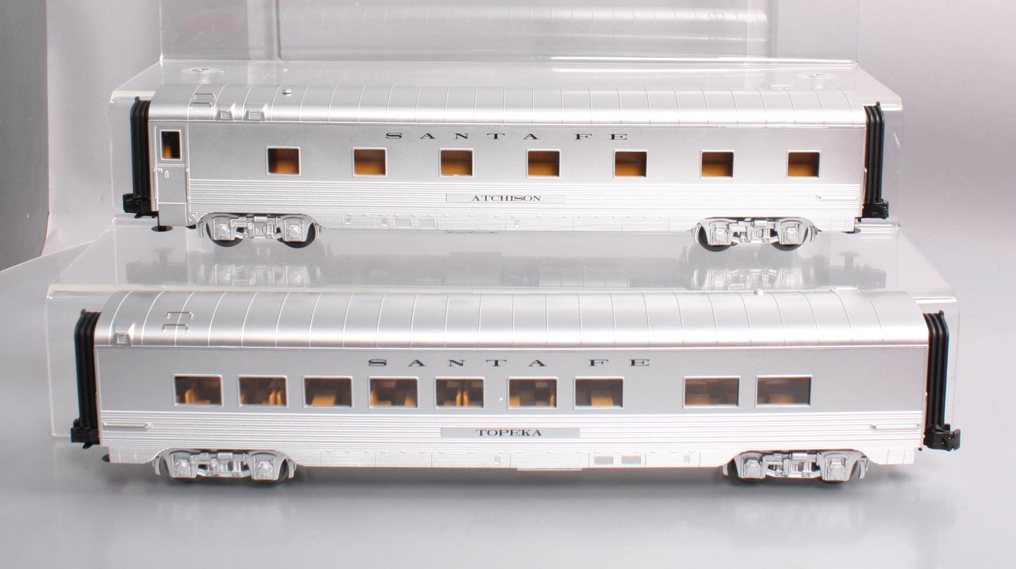 MTH 30-67899 O Gauge Santa Fe 60' Streamlined Sleeper/Diner Passenger 2-Car Set