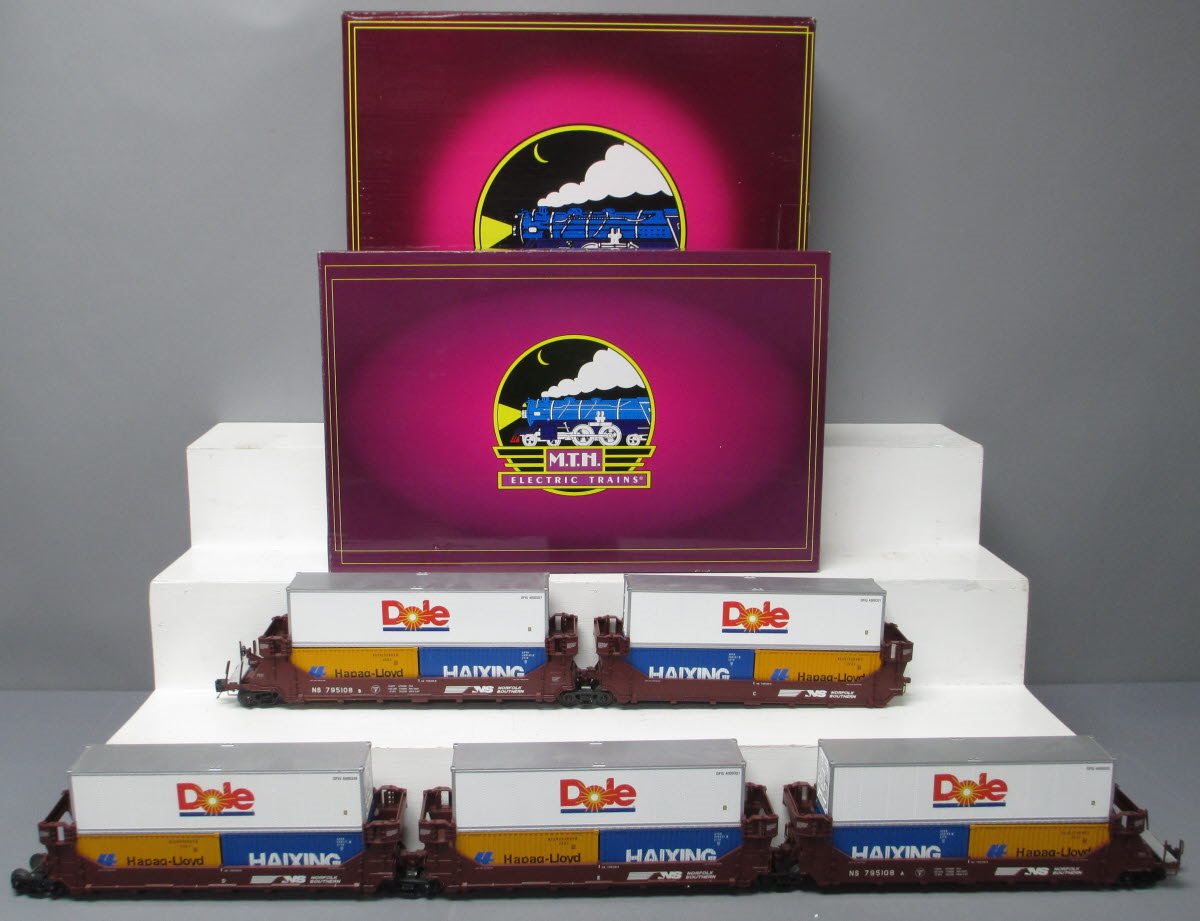 MTH 20-90842 O Norfolk Southern Twin Stack Container Set (Set of 5)