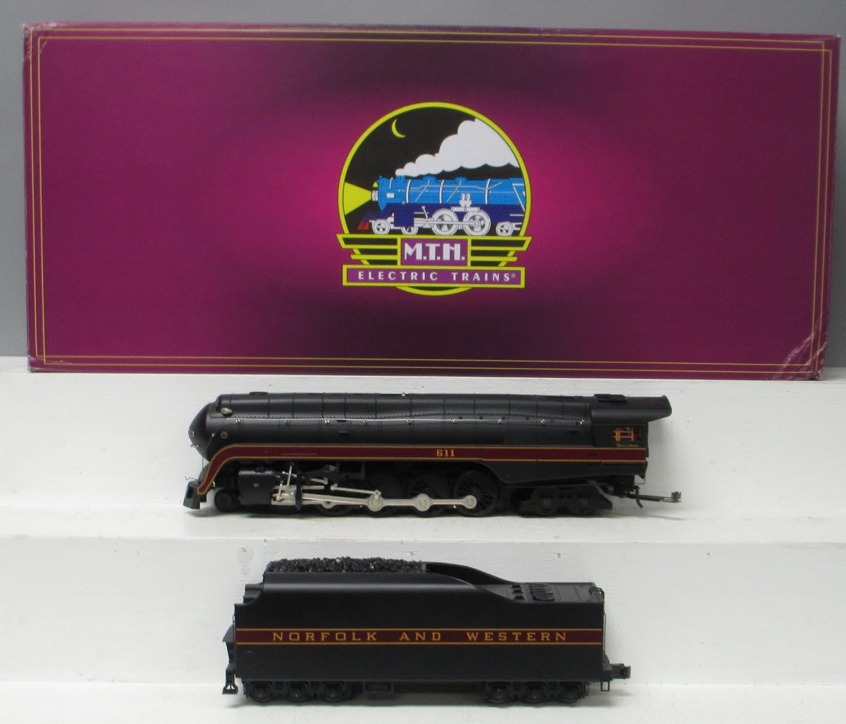 MTH 20-3630-1 O Norfolk & Western 4-8-4 J Steam Loco w/PS3 (Hi-Rail Wheels) #611