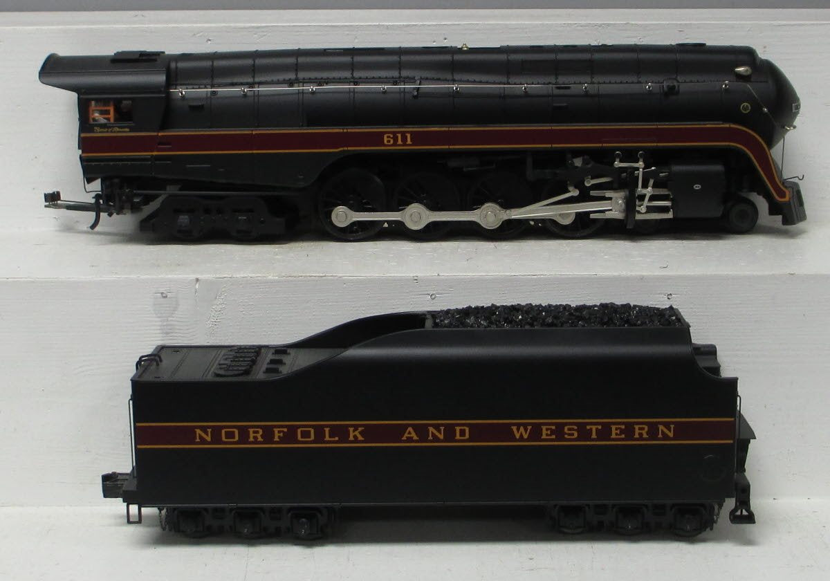 MTH 20-3630-1 O Norfolk & Western 4-8-4 J Steam Loco w/PS3 (Hi-Rail Wheels) #611