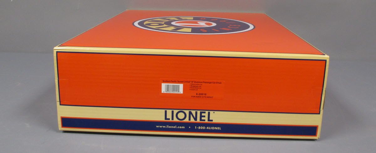 Lionel 6-20010 O Union Pacific 'City of Los Angeles' 18” Aluminum Cars Set (4)