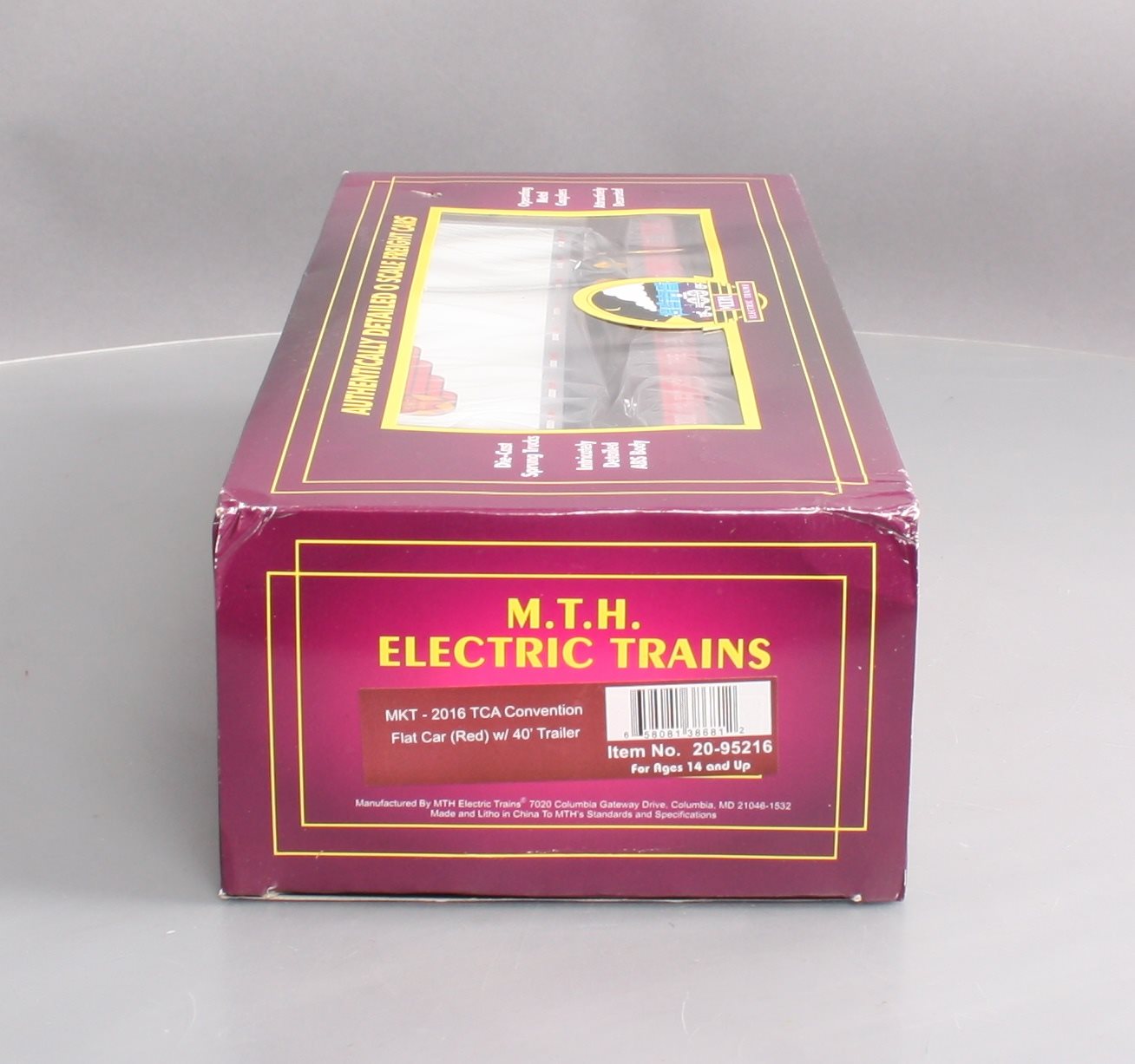MTH 20-95216 O Missouri Kansas & Texas Railway Premier Flat Car w/ 40’ Trailer