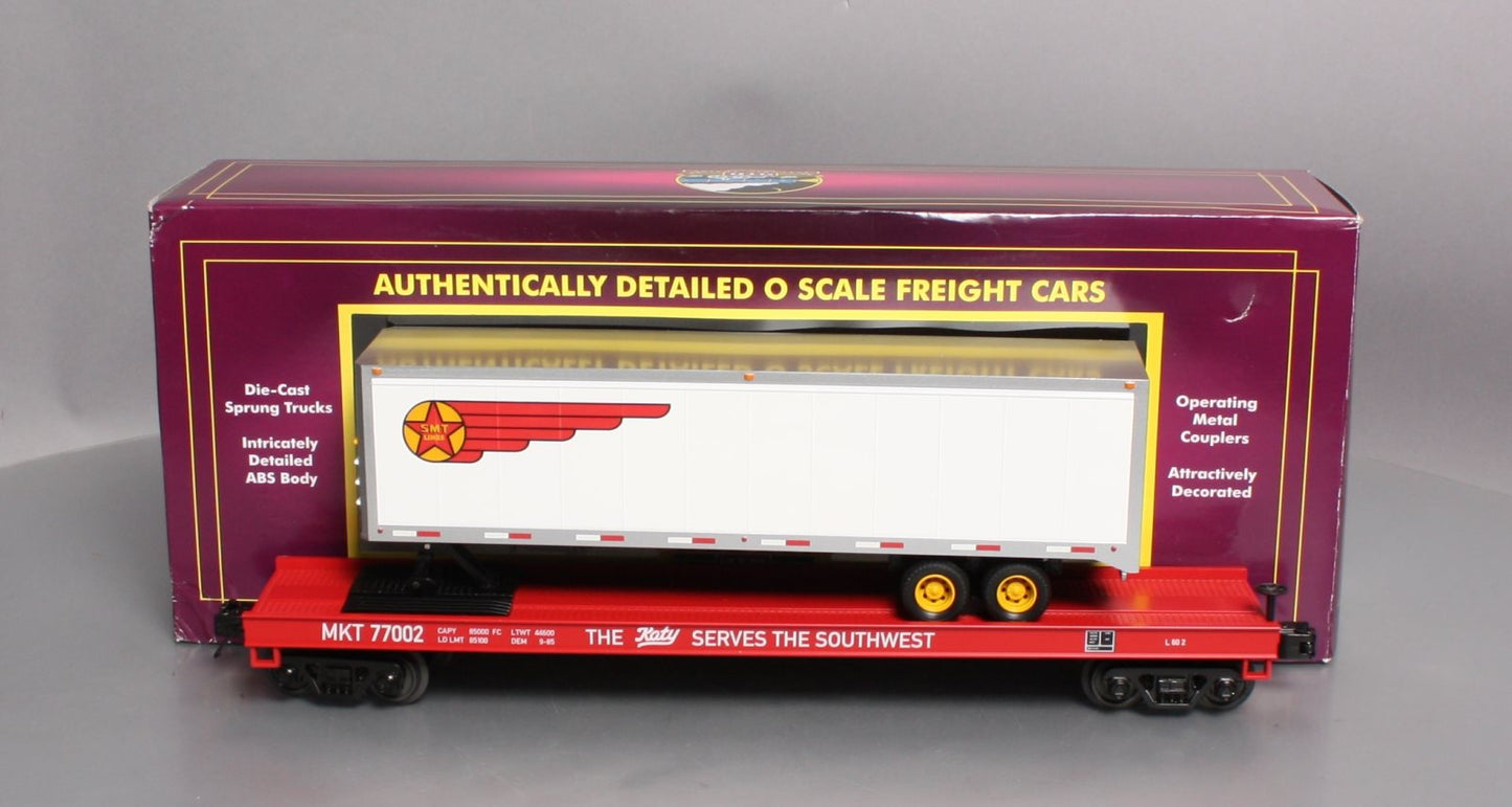 MTH 20-95216 O Missouri Kansas & Texas Railway Premier Flat Car w/ 40’ Trailer