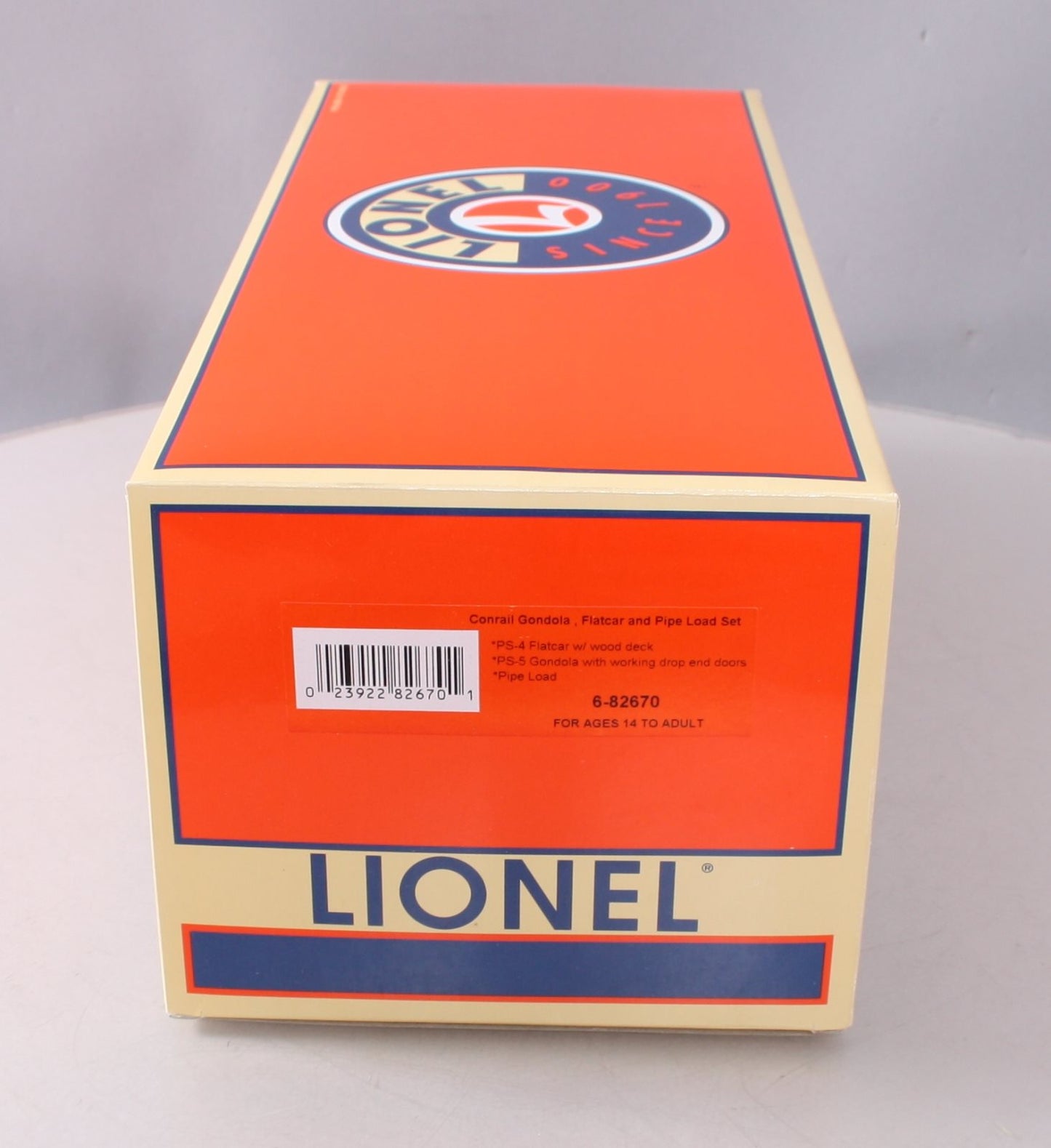 Lionel 6-82670 O Gauge Conrail PS-5 Gondola & PS4 Flatcar with Pipe Load