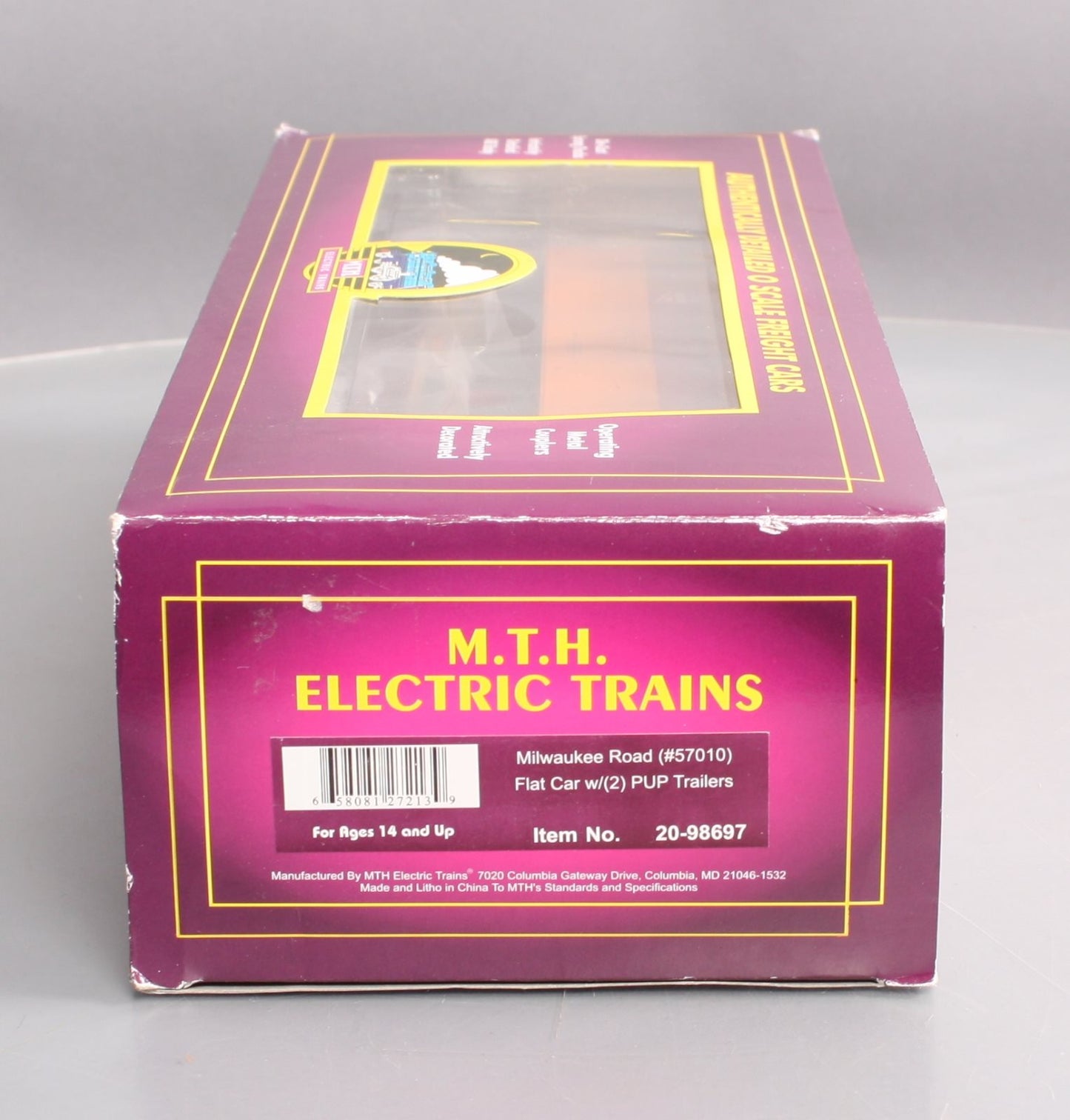 MTH 20-98697 Milwaukee Road Flat Car with 2 PUP Trailers #57010