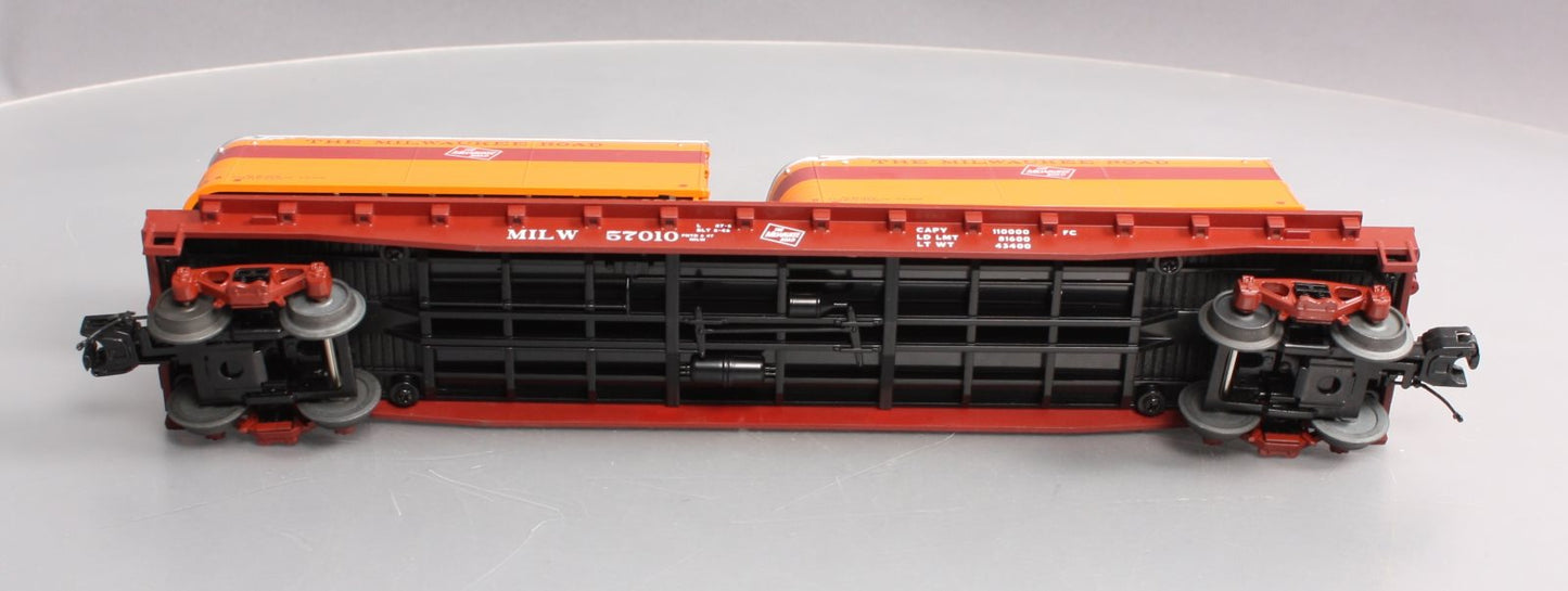 MTH 20-98697 Milwaukee Road Flat Car with 2 PUP Trailers #57010