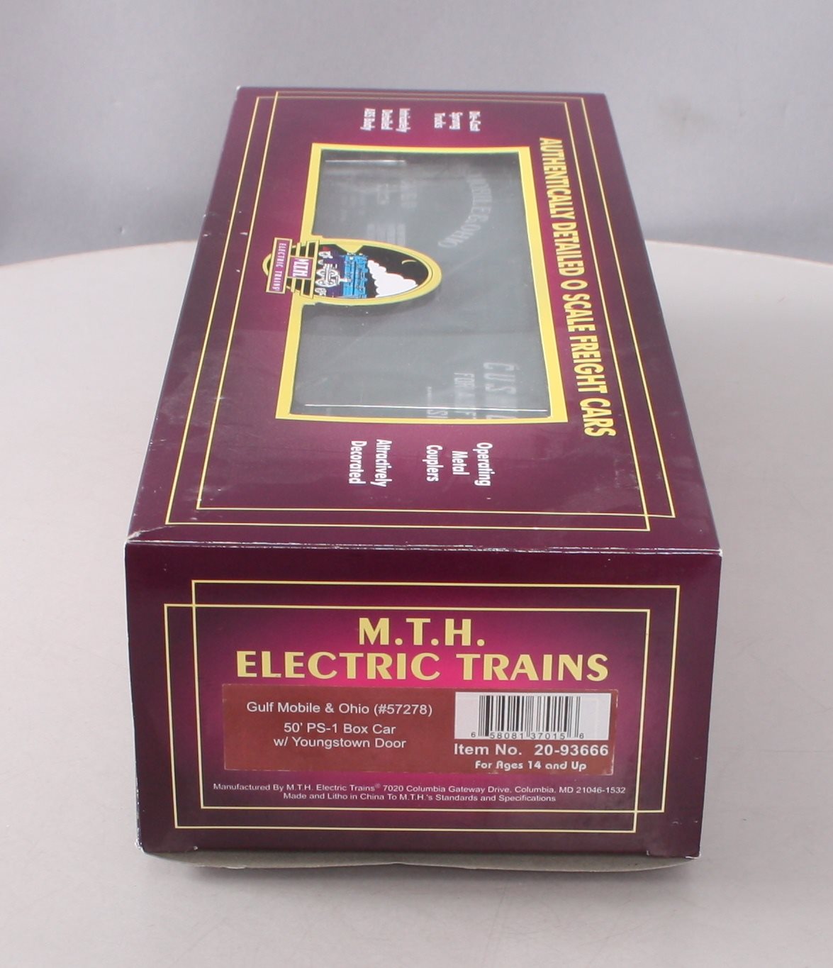 MTH 20-93666 O Gauge Gulf Mobile & Ohio 50' PS-1 Box Car #57278