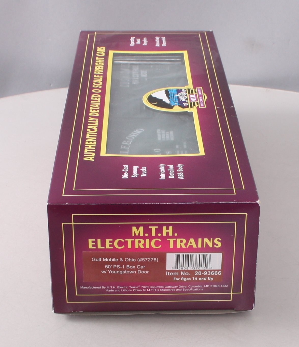 MTH 20-93666 O Gauge Gulf Mobile & Ohio 50' PS-1 Box Car #57278