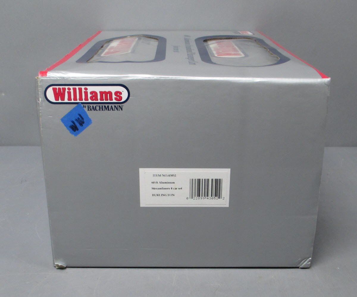 Williams 43052 O Burlington "Black Hawk"60 Ft. Streamline Passenger Car 4-Pack
