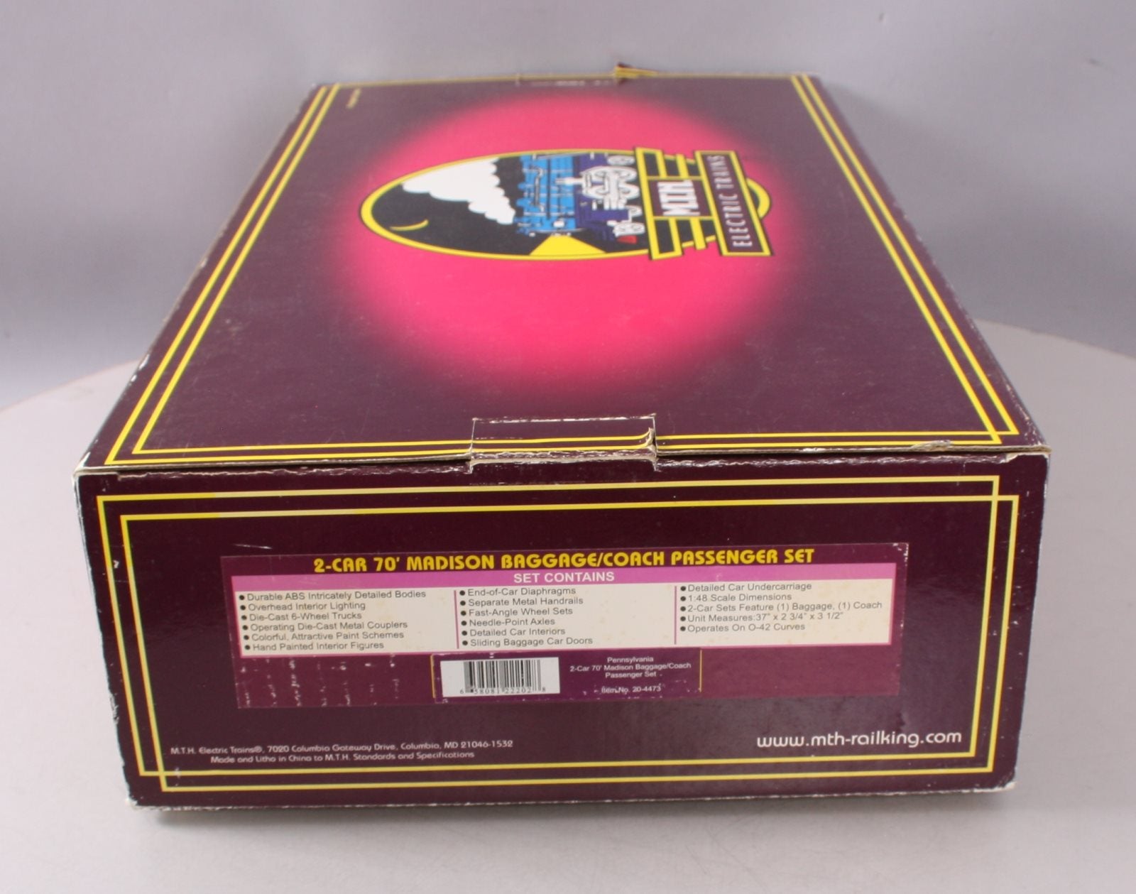 MTH 20-4473 O PRR 70' Madison Baggage/Coach Passenger Car Set (Set of 2)