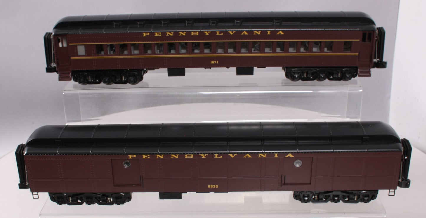 MTH 20-4473 O PRR 70' Madison Baggage/Coach Passenger Car Set (Set of 2)