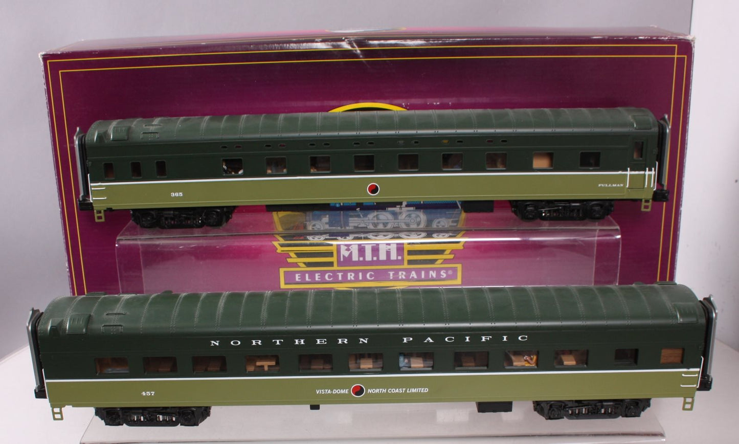MTH 20-66238 O Gauge Northern Pacific 70' treamlined Sleeper/ Diner Set (2 Cars)