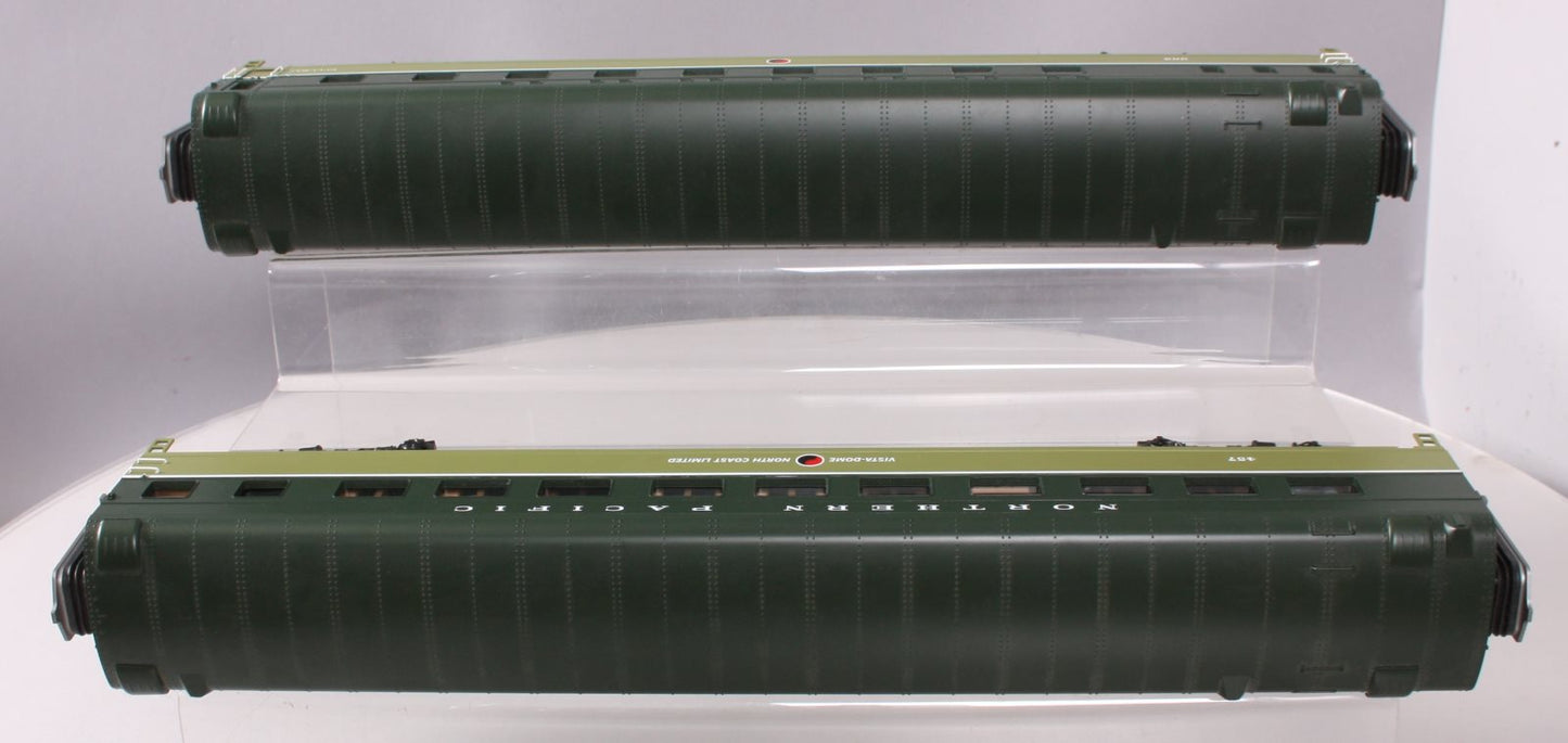 MTH 20-66238 O Gauge Northern Pacific 70' treamlined Sleeper/ Diner Set (2 Cars)