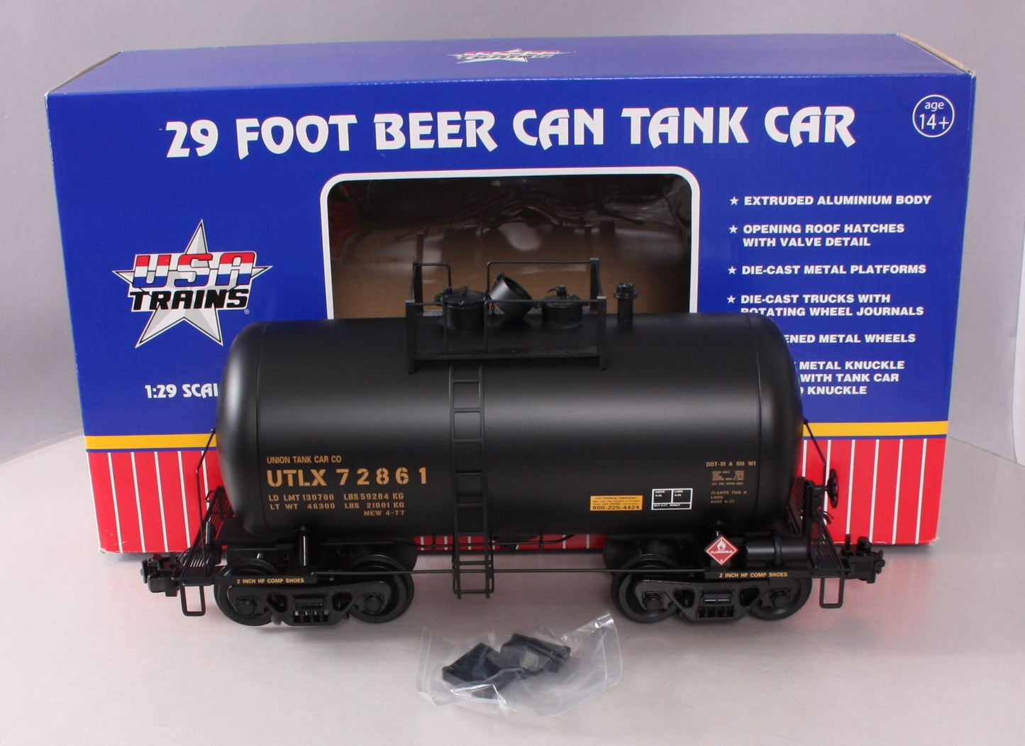 USA Trains R15202 G UTLX Ultimate Series 29' Beer Can Tank Car #72858