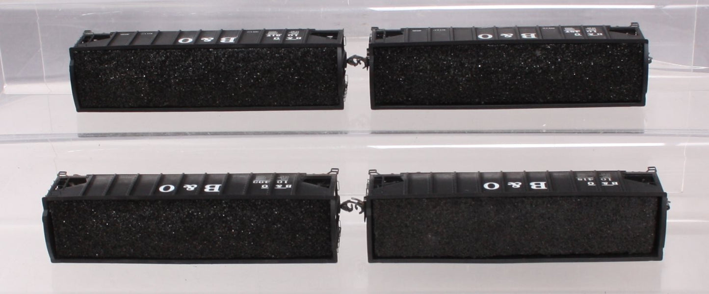 Athearn 70299 HO Baltimore & Ohio 40' 3-Bay Ribbed Hopper w/Load #2 (Set of 4)