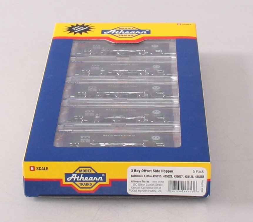 Athearn 11953 N Baltimore and Ohio 3-Bay Offset Hopper with Coal Load #1 (5)