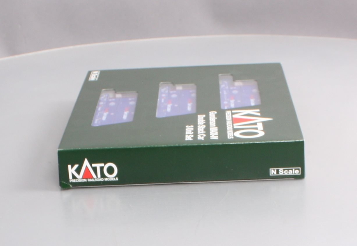 Kato 106-6179 N Pacer Stack Train Double Stack Car w/Pacer Containers (Set of 3)
