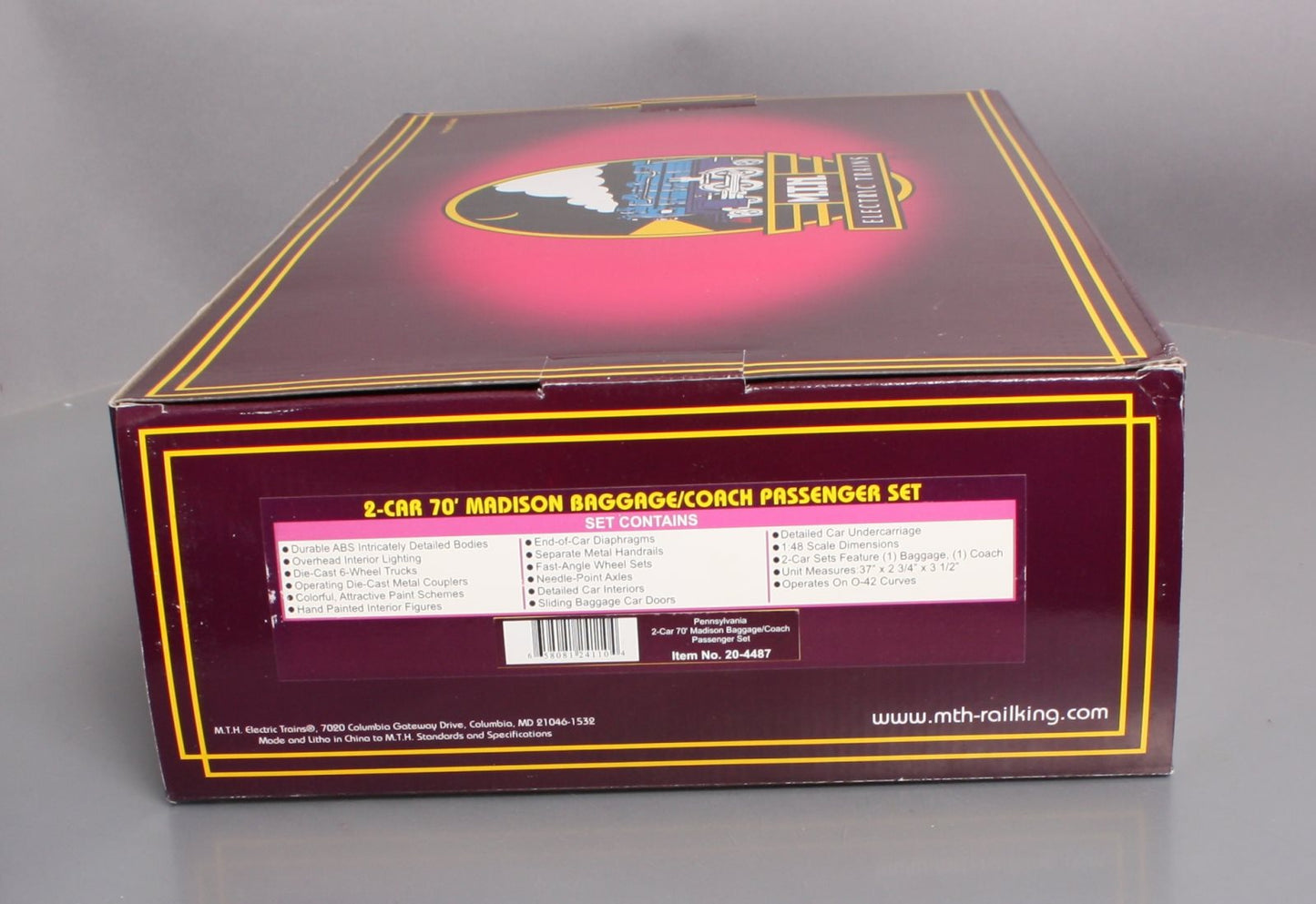 MTH 20-4487 O Pennsylvania 70' Madison Baggage/Coach Passenger Set (Set of 2)