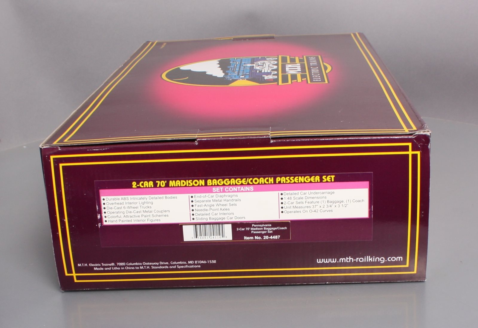 MTH 20-4487 O Pennsylvania 70' Madison Baggage/Coach Passenger Set (Set of 2)