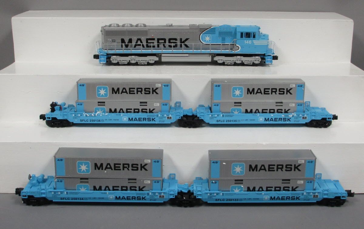 Lionel 6-21950 Maersk SD70 Maxi-Stack O Gauge Diesel Train Set VG/Box