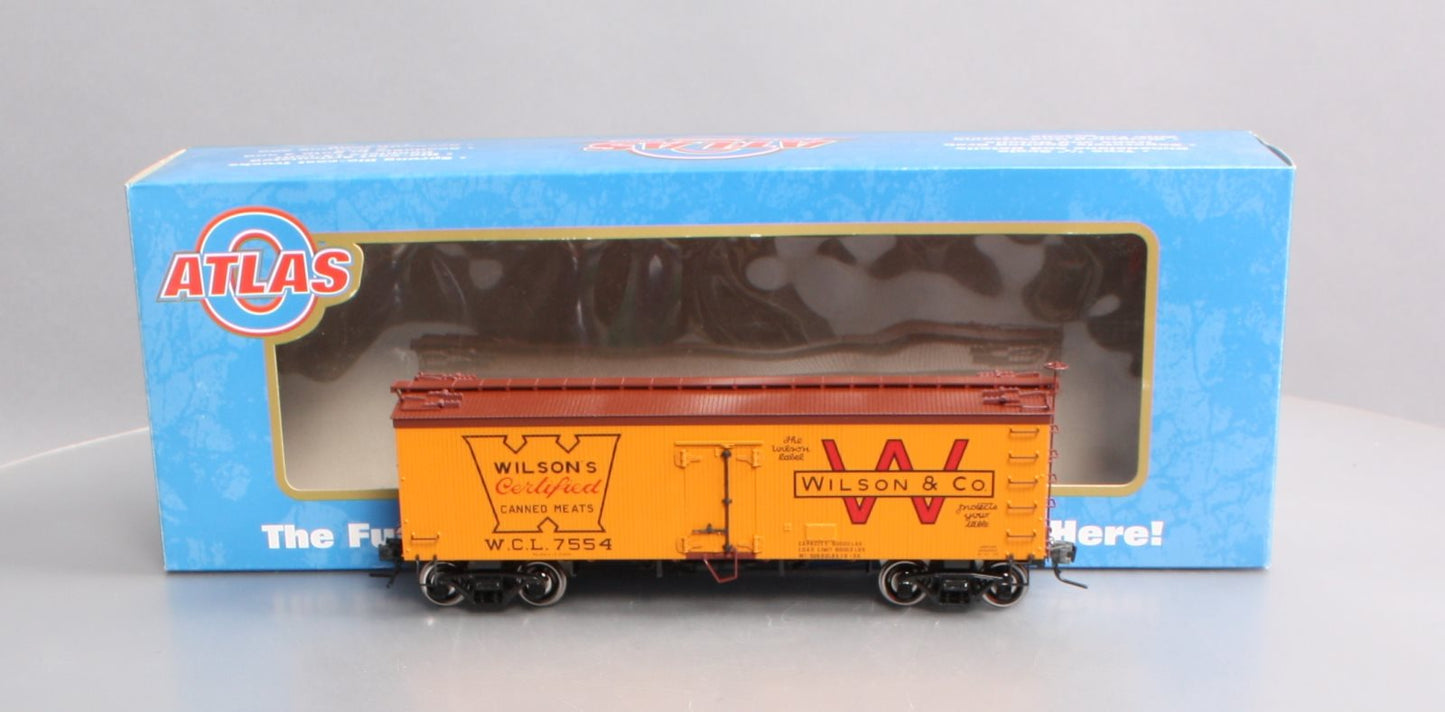Atlas 9072-2 "O-Scale" Wilson & Co. 36' Wood Reefer Car #7554 (2 Rail)