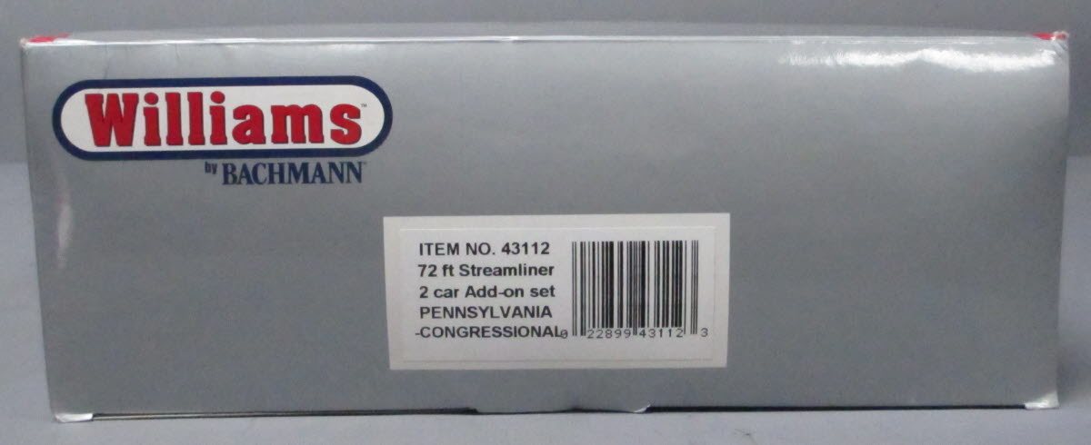 Williams 43112 PRR 72 Ft. Streamliner Passenger Cars (Set of 2)