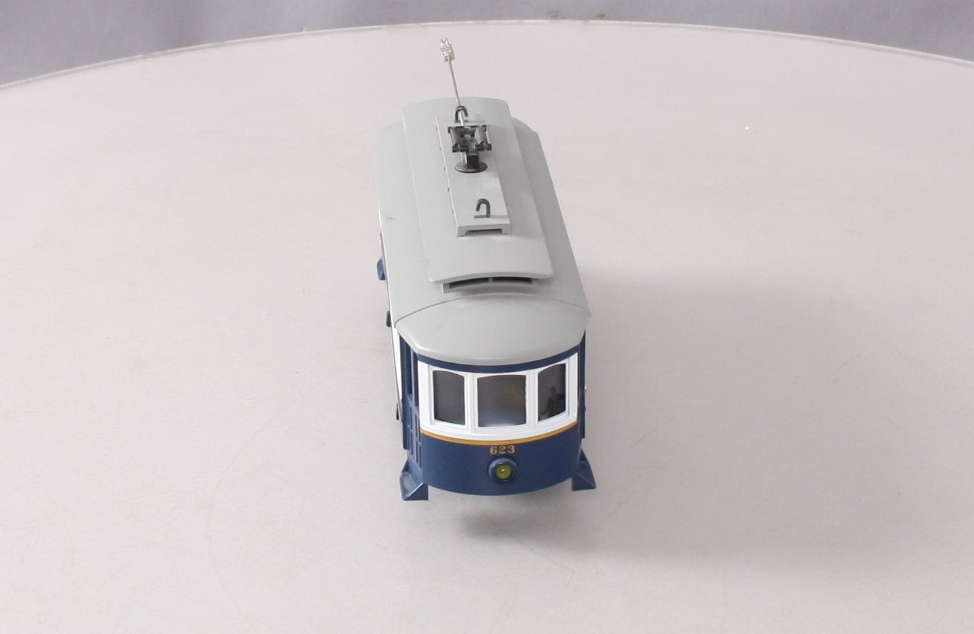 MTH 30-5176 City Lines RailKing Bump-n-Go Trolley Car #623