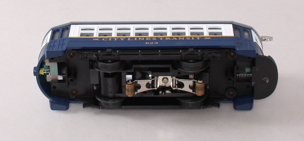 MTH 30-5176 City Lines RailKing Bump-n-Go Trolley Car #623