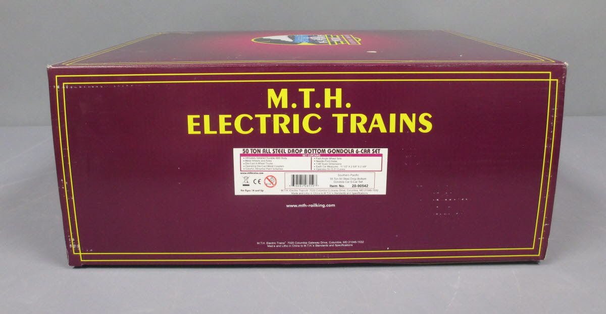 MTH 20-90542 6-CAR 55 TON ALL STEEL DROP BO SOUTHERN PACIFIC