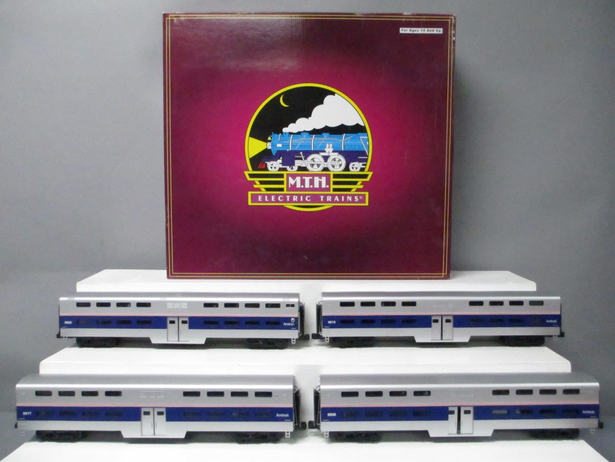 MTH 20-65189 O Gauge Amtrak Bi-Level Passenger Car Set (Set of 4)