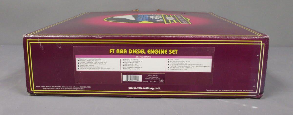 MTH 20-2747-1 Western Pacific FT ABA Diesel Set w/PS 2.0 #906A/906D/906B