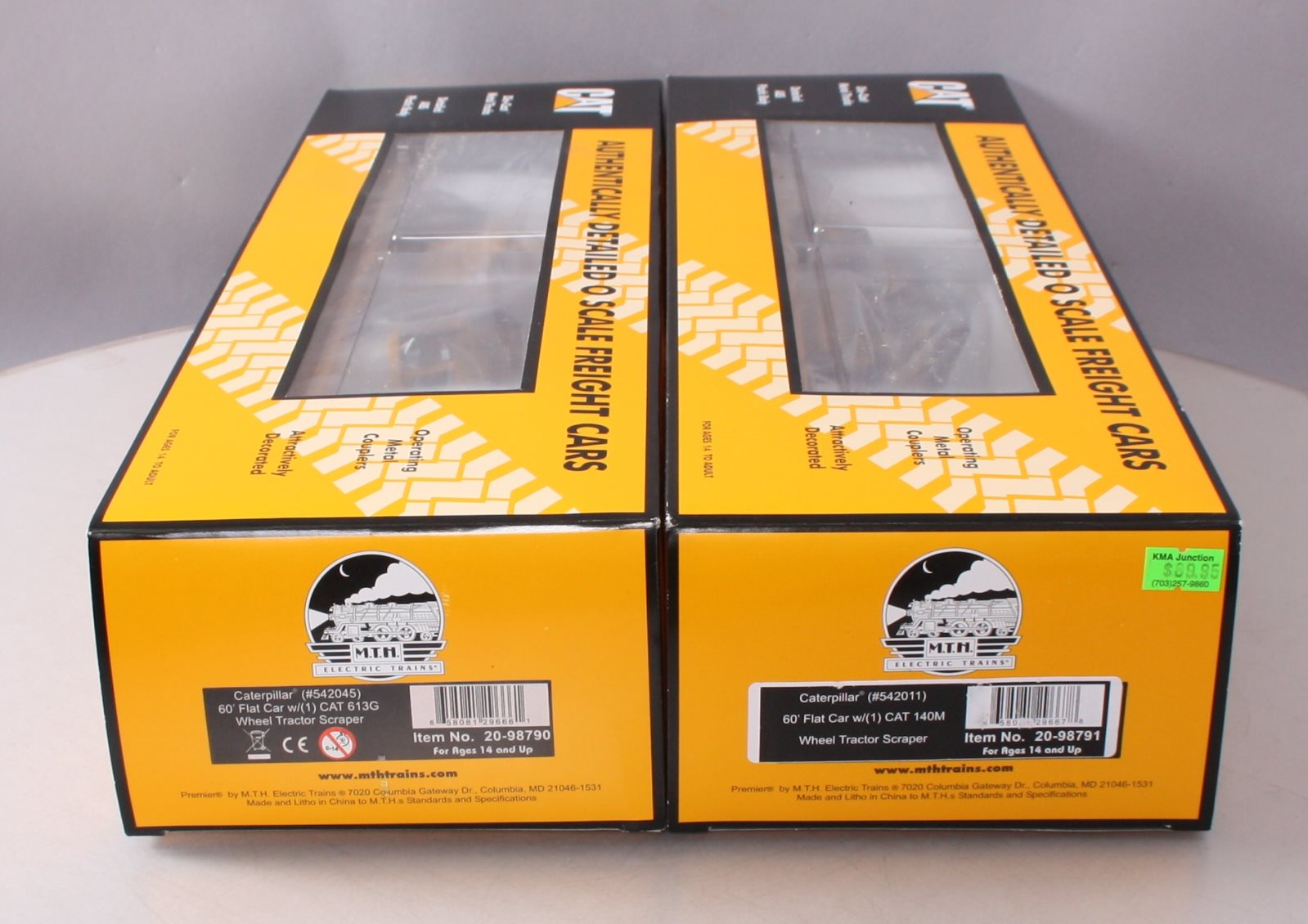 flat cat gear 2.0 MTH 20-98790 O Gauge Caterpillar 60' Flat Car w/2 CAT 613G – Trainz
