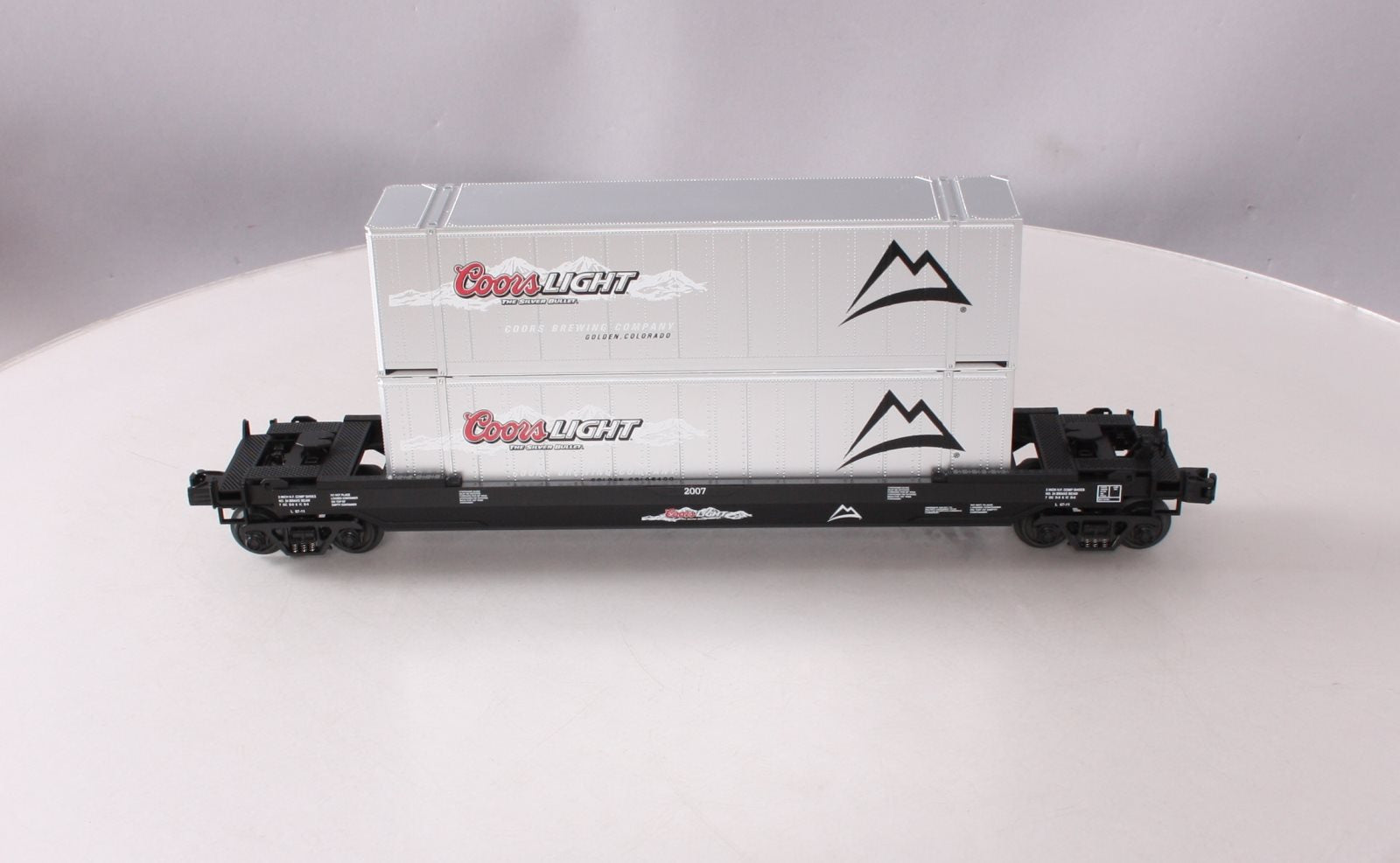 MTH 30-76259 O Gauge Coors Light Husky Stack Car