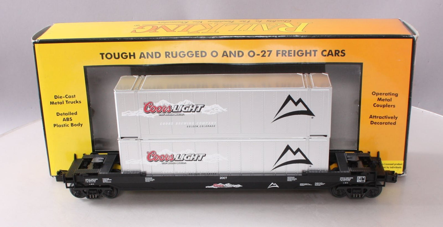 MTH 30-76259 O Gauge Coors Light Husky Stack Car