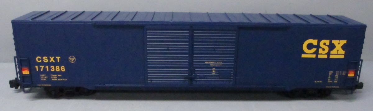 USA Trains R19407B G CSX Double Door 60 Ft. Box Car (Blue) (Metal Wheels)
