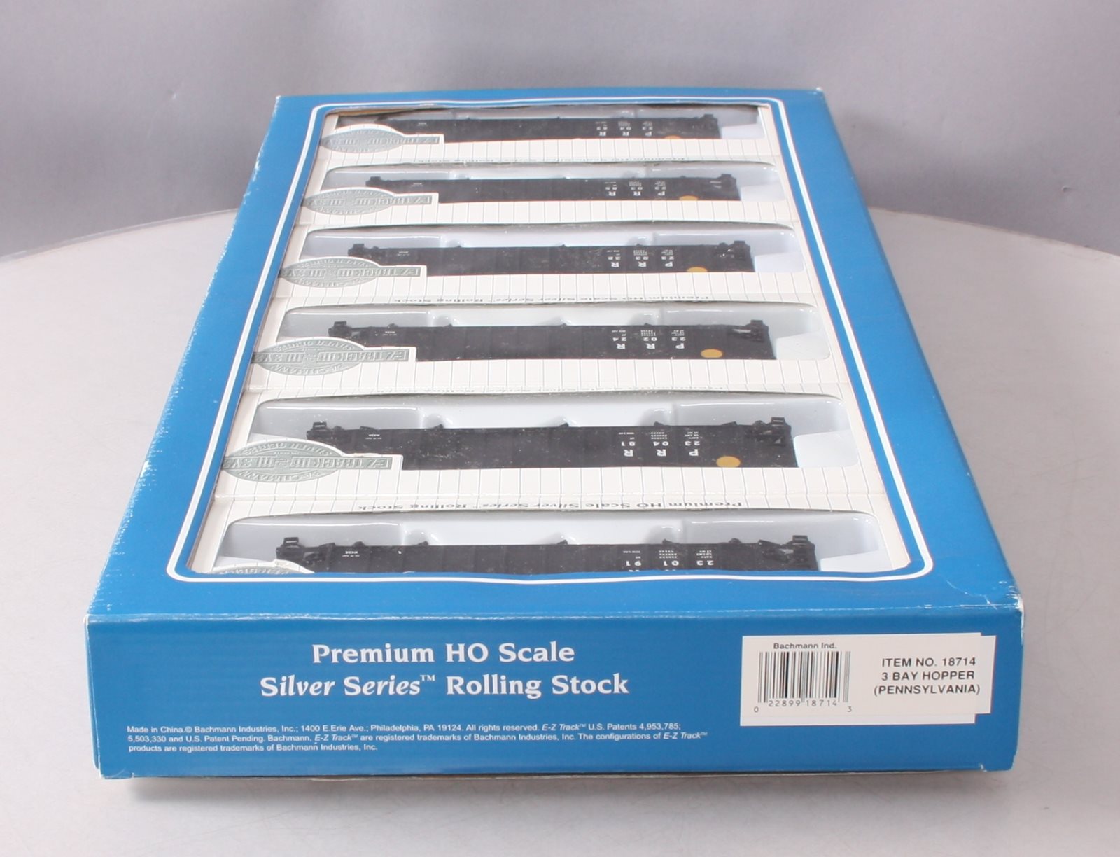 Bachmann 18714 HO Scale Pennsylvania 3-Bay 100-Ton Open Hopper Car Set