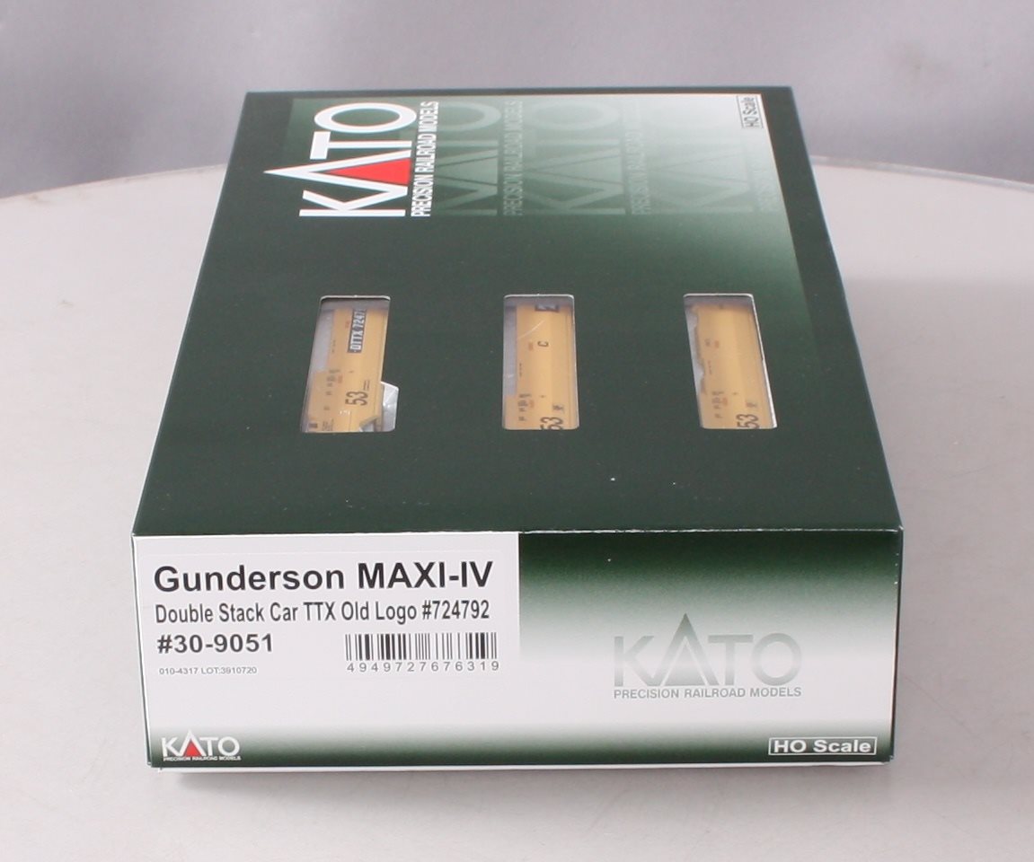 Kato 30-9051 HO Scale TTX Maxi-IV Double Stack 3 Unit Well Car Set #724792