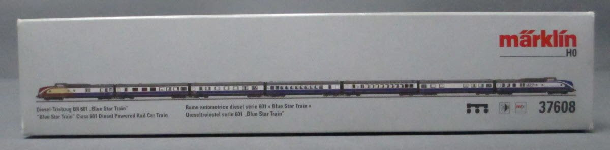 Marklin 37608 HO Blue Star Train Class 601 Diesel Railcar Train Set w/Sound