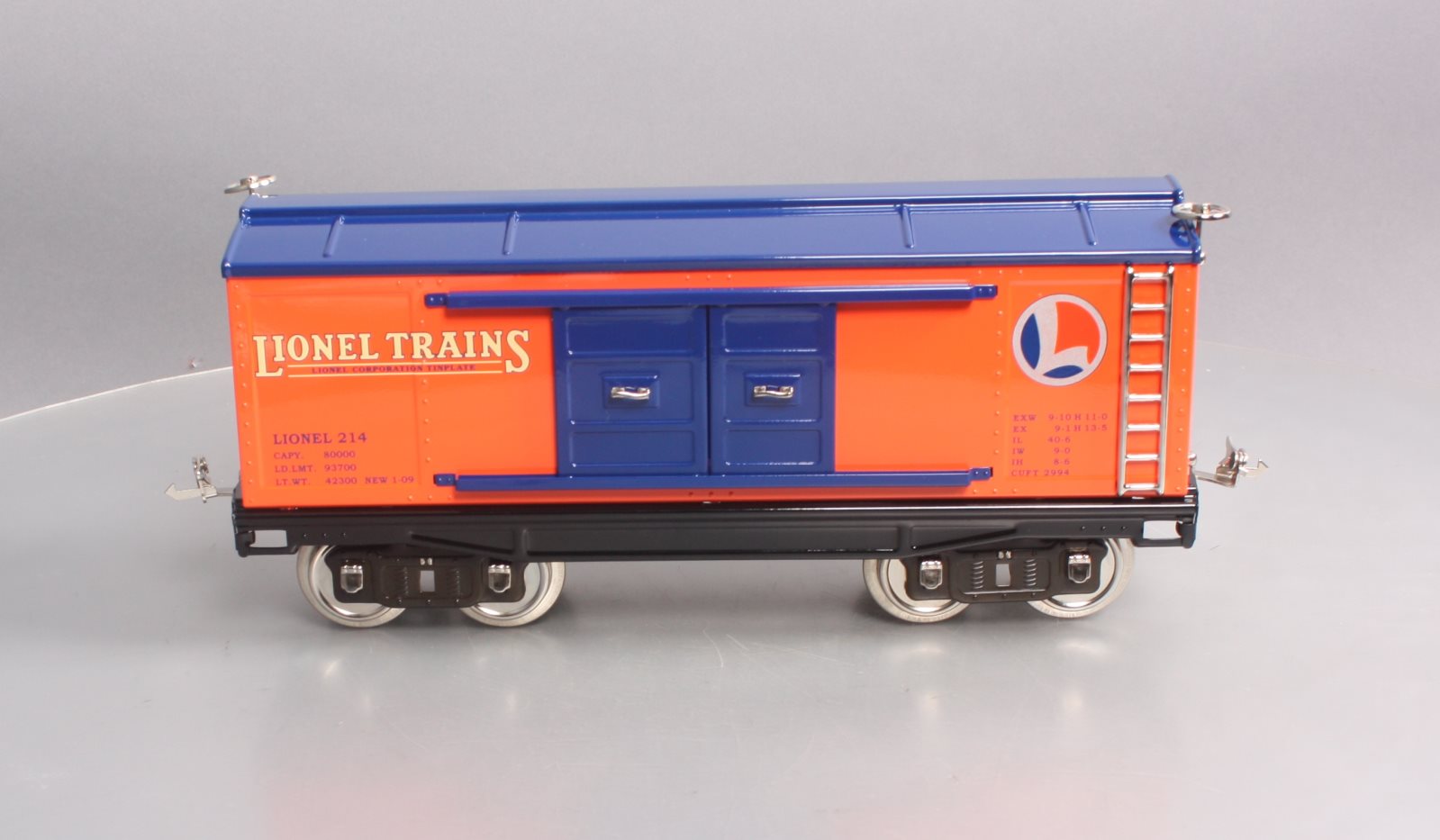 MTH 11-30049 Lionel Corporation #214 Orange/Blue Boxcar