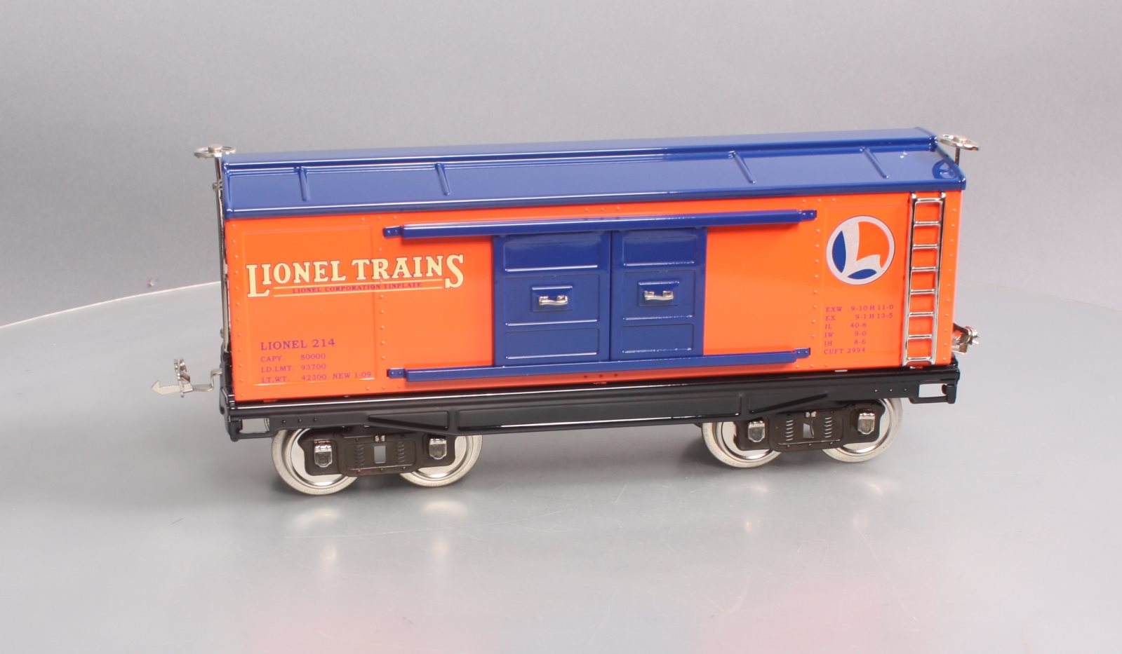 MTH 11-30049 Lionel Corporation #214 Orange/Blue Boxcar