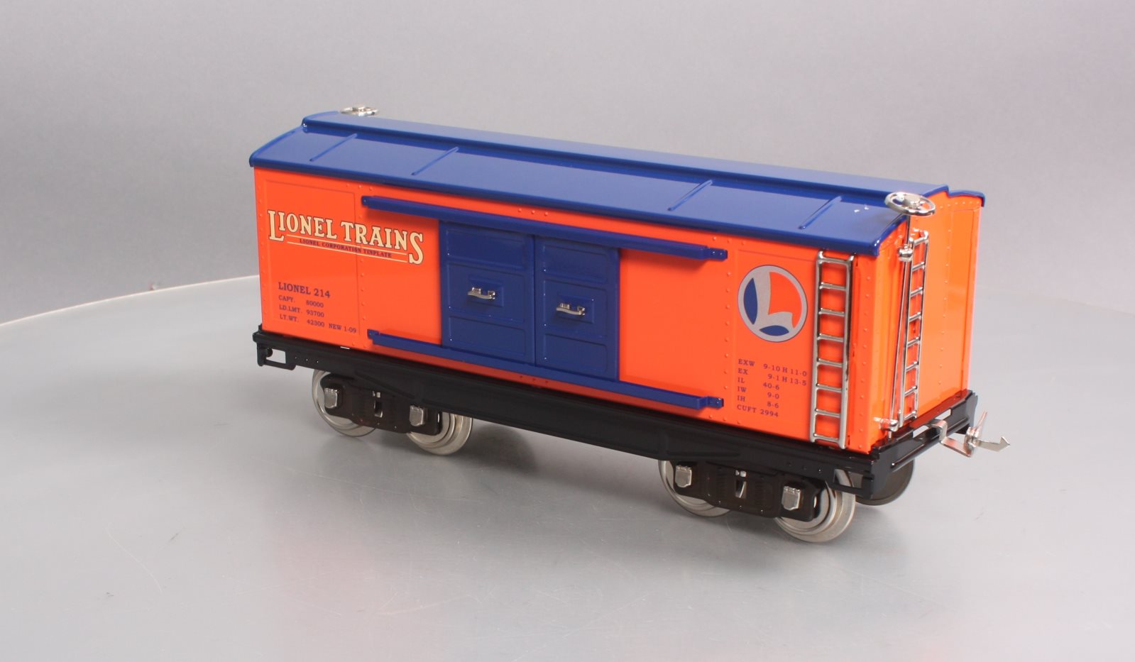 MTH 11-30049 Lionel Corporation #214 Orange/Blue Boxcar