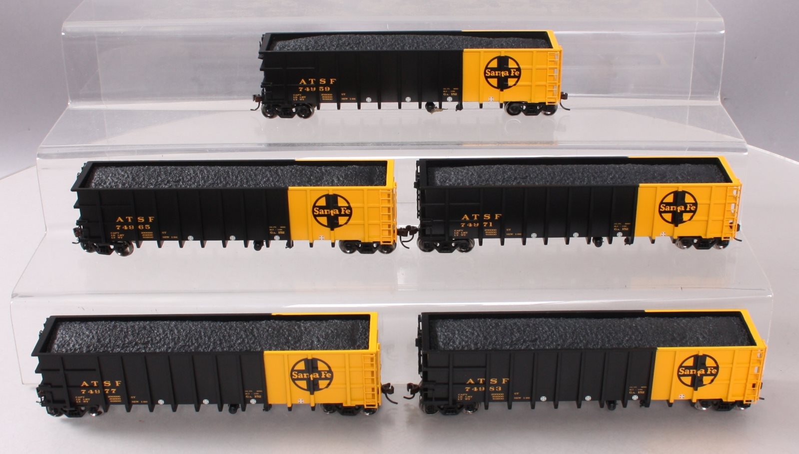 Athearn 94459 HO Santa Fe 50' Thrall High-Side Coal Gondola Pack (5-Car Set)