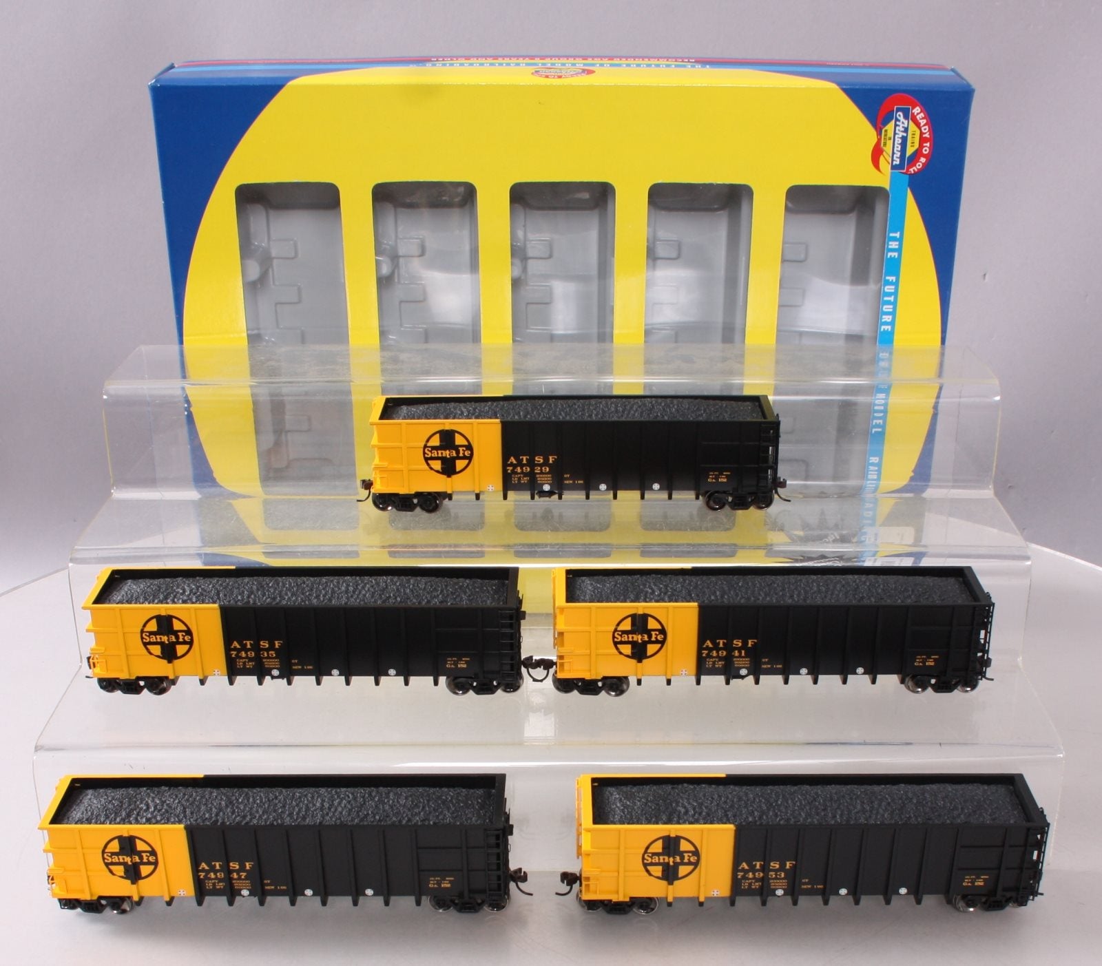 Athearn 94458 HO Santa Fe 50' Thrall High-Side Coal Gondolas (Set of 5)