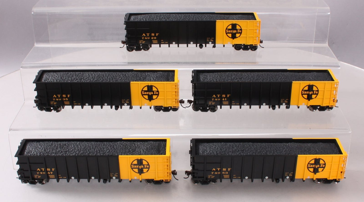 Athearn 94458 HO Santa Fe 50' Thrall High-Side Coal Gondolas (Set of 5)