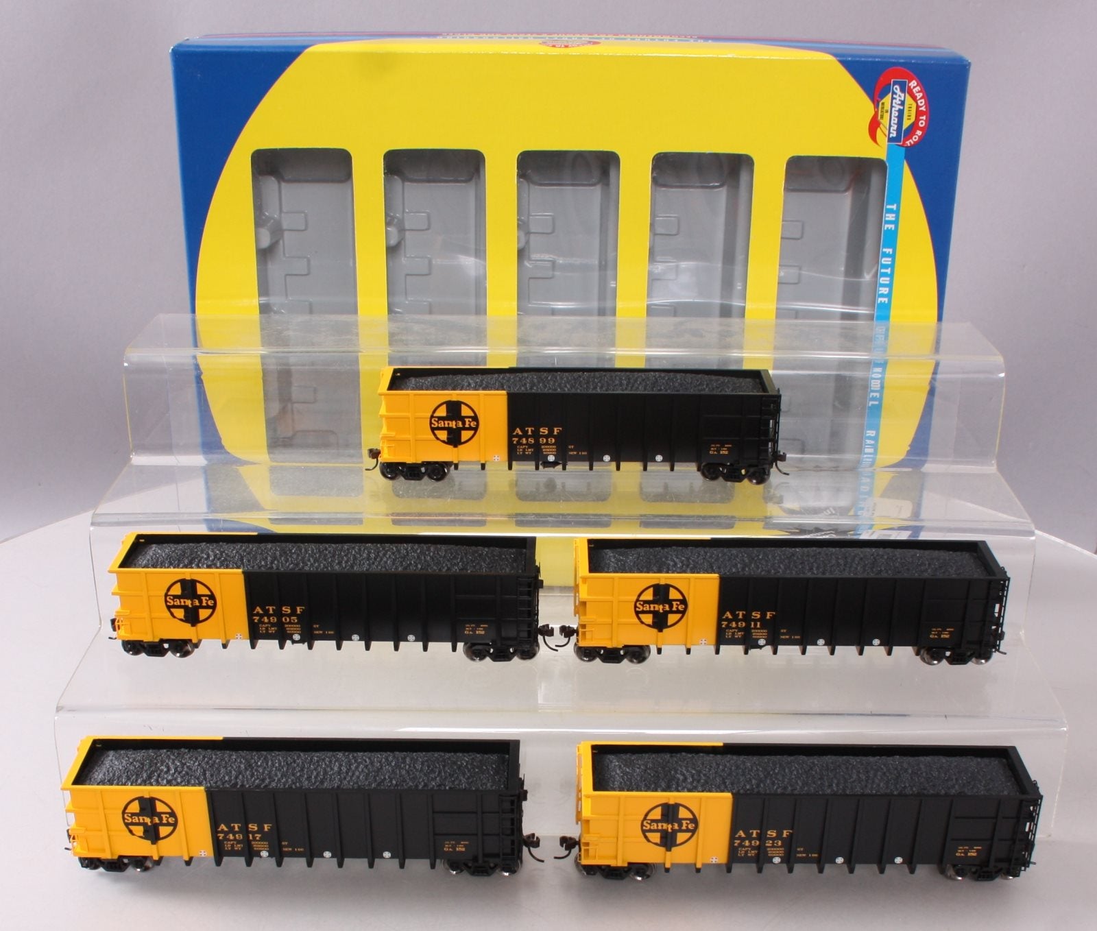 Athearn 94457 HO Santa Fe 50' Thrall High-Side Coal Gondolas (Set of 5)