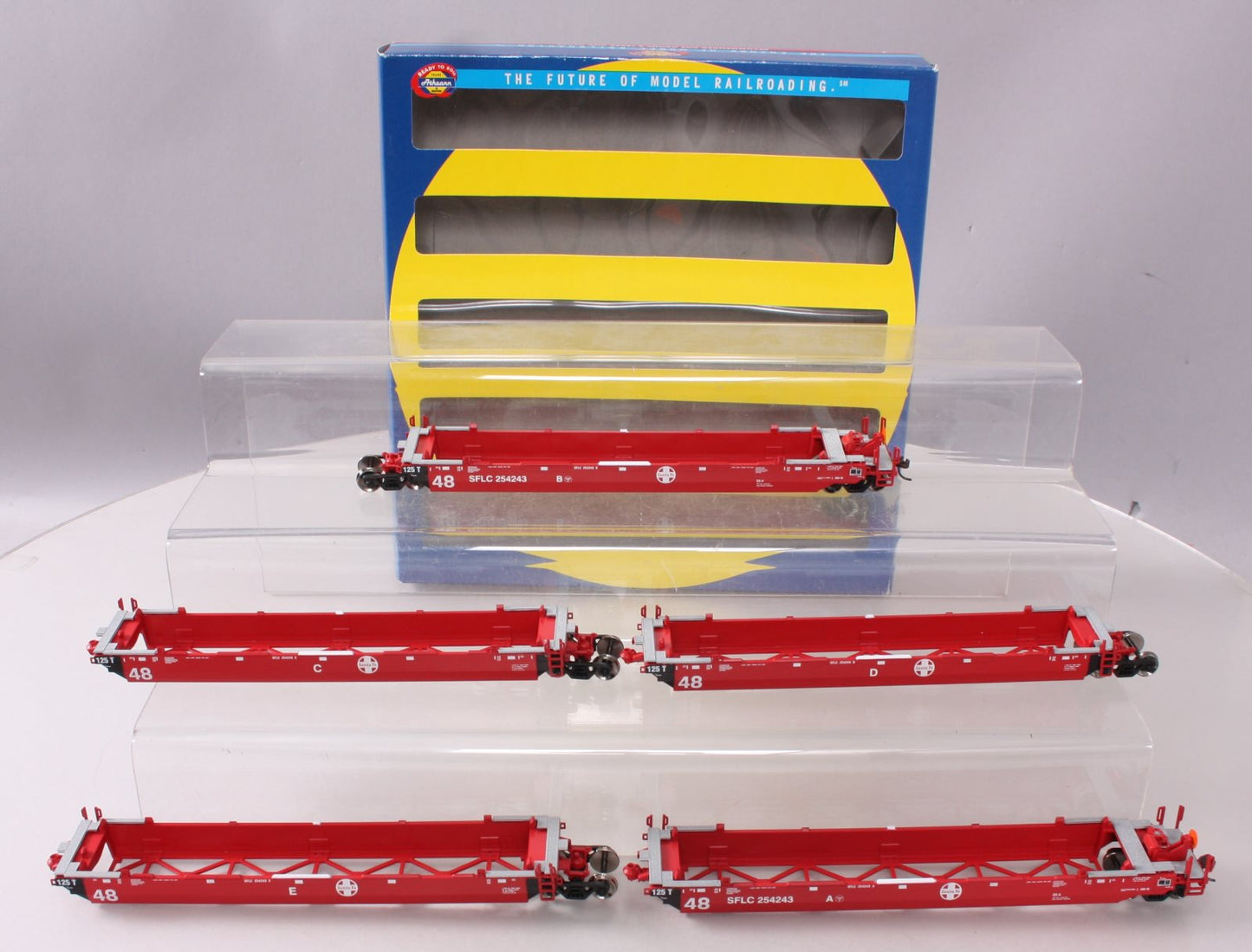 Athearn 91110 HO Santa Fe Maxi III Well Cars #SFLC 254243 (Set of 5)