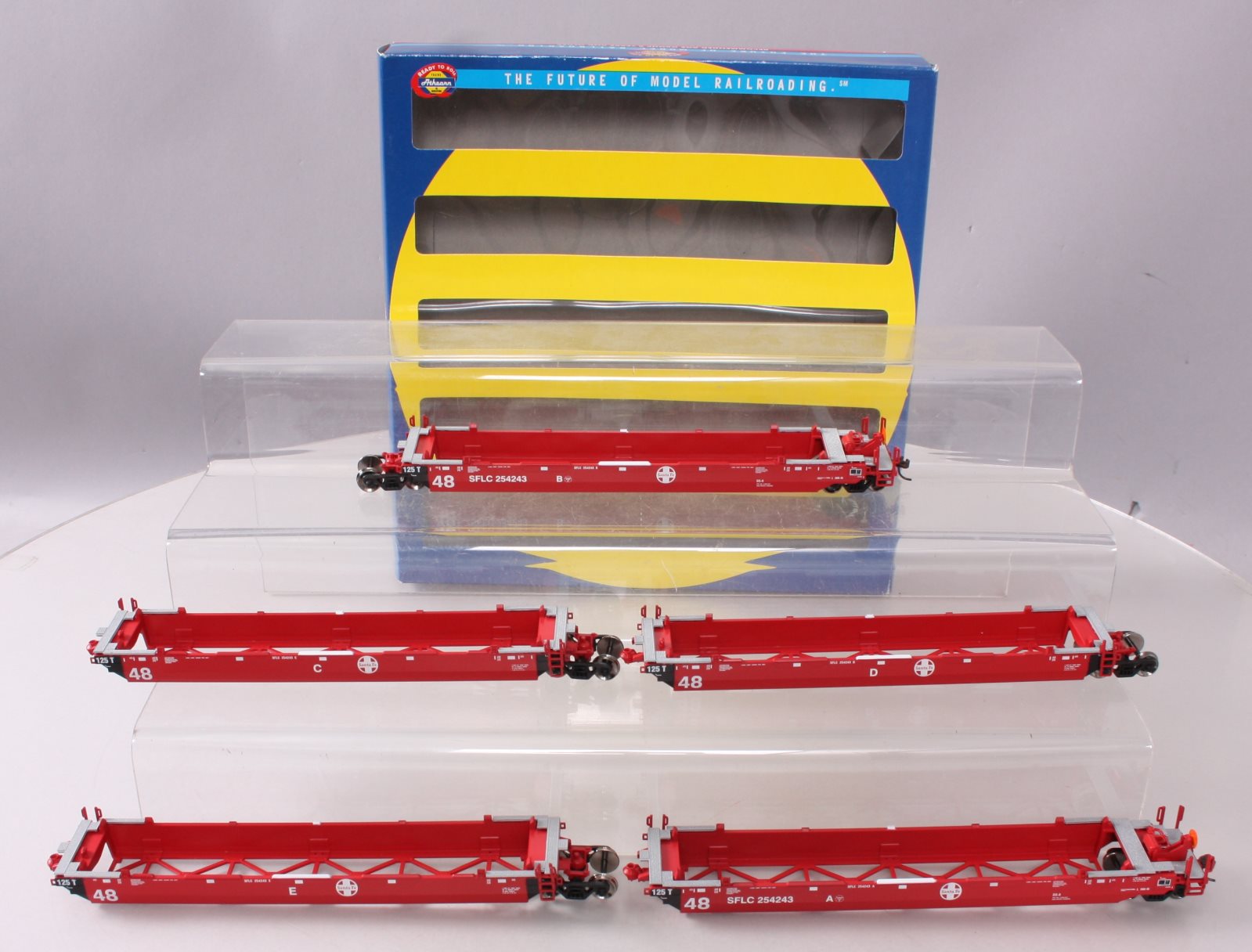 Athearn 91110 HO Santa Fe Maxi III Well Cars #SFLC 254243 (Set of 5)
