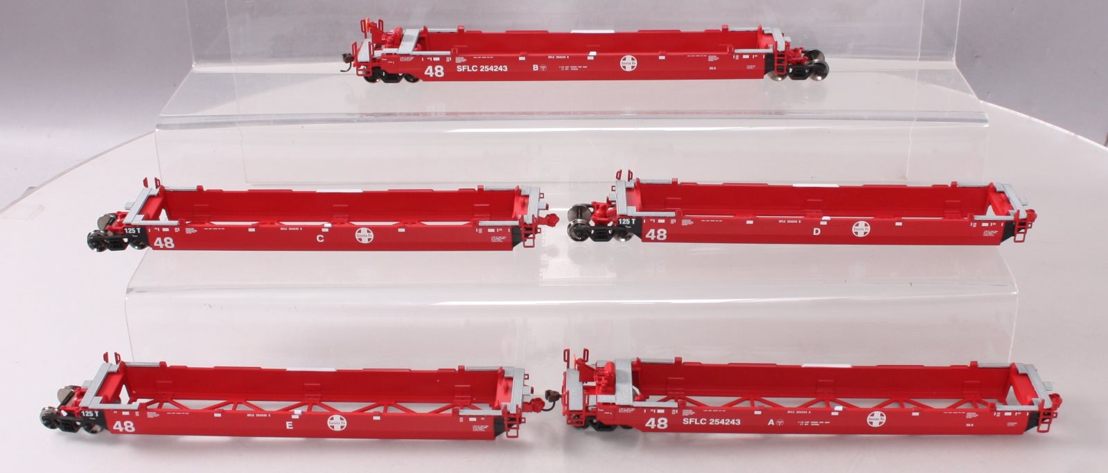 Athearn 91110 HO Santa Fe Maxi III Well Cars #SFLC 254243 (Set of 5)